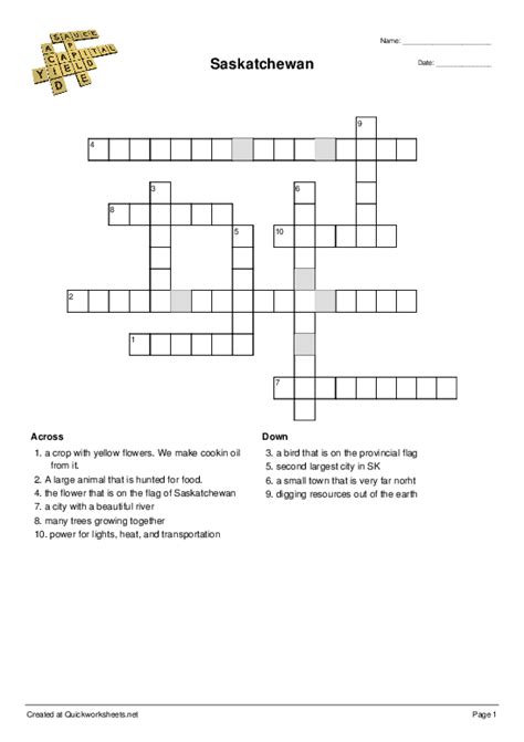 capital of saskatchewan crossword.
